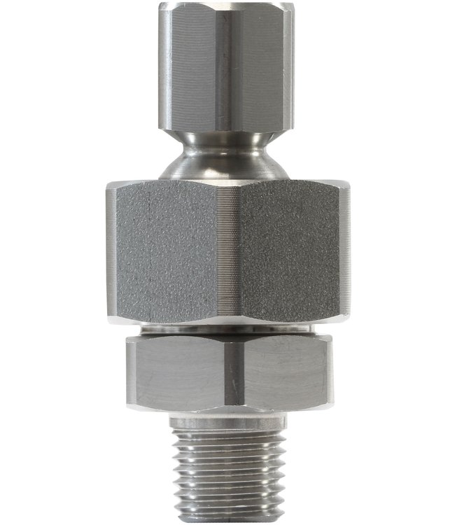Stainless steel ball joint nozzle holder for foam tube