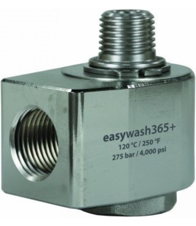 Swivel 3/8" bi/bu haaks, messing vernikkeld met RVS as