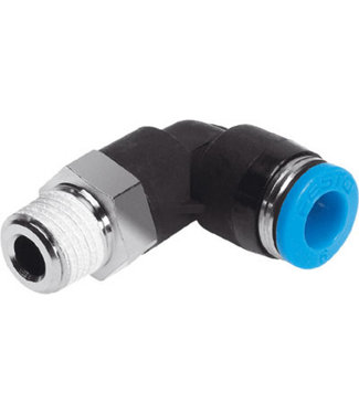 Haakse verloopkoppeling 3/8" buiten x 10 mm push-in
