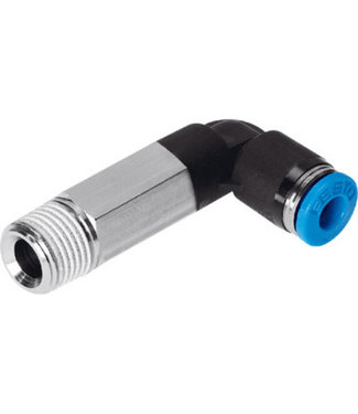 Haakse verloopkoppeling 1/4" buiten x 10 mm push-in
