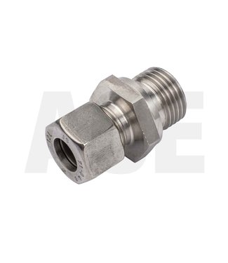 Stainless steel straight screw-in coupling 22L x 1" outside