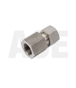 Stainless steel straight screw-on coupling 12L x 3/8" inside