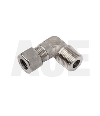 Stainless steel angled screw-in coupling 12L x 1/2" outside