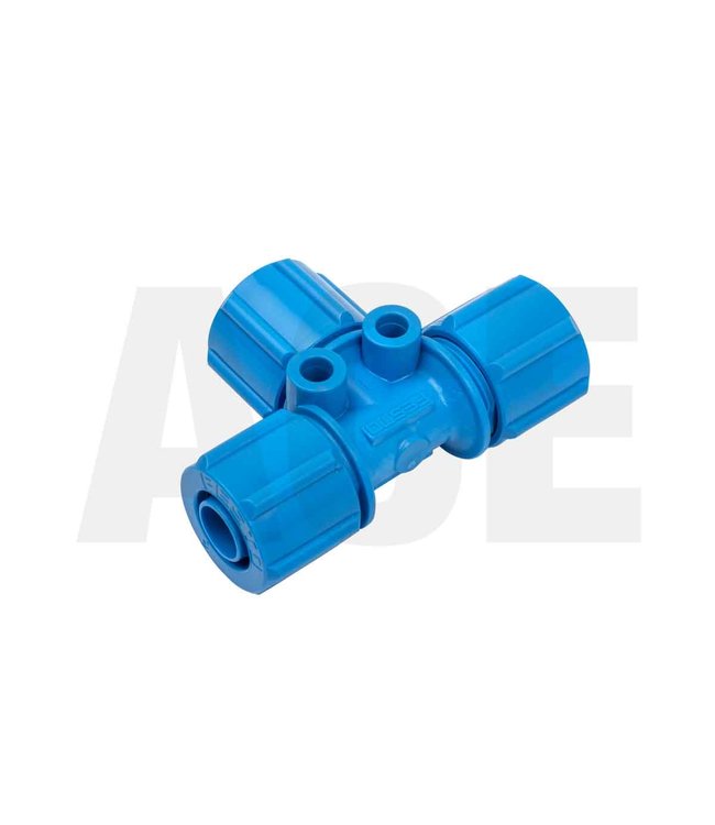 T - coupling 12 mm blauw met wartel