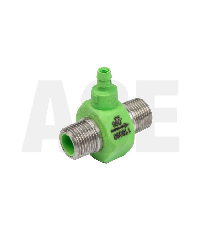 3/8" NPT x 3/8" NPT hose injector single, light green