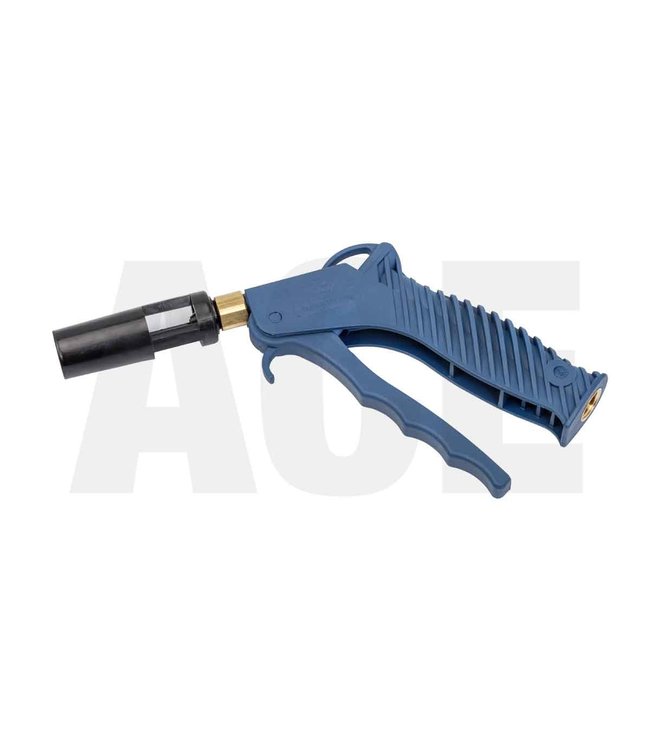 Blue plastic air syringe with black venturi