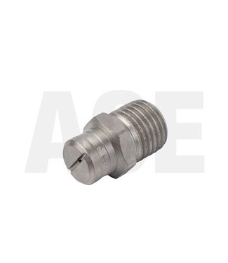 RVS 1/4 vlakstraal nozzle MEG4010, ACE hogedruk zijkant