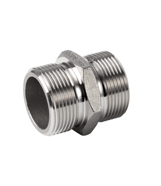Stainless steel double nipple 3/8" NPT for cat pump