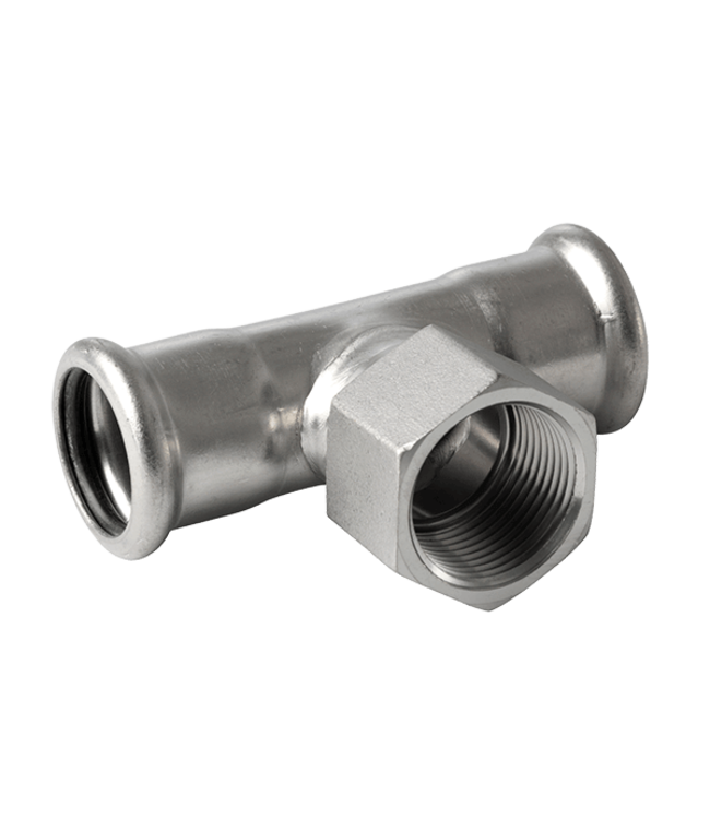 RVS mapress T-piece 22 x 1/2" x 22mm