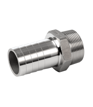 RVS slangpilaar 1/2" buiten x 19 mm