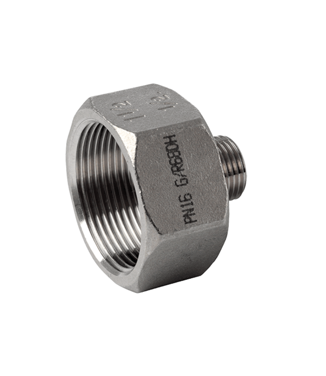 Stainless steel socket nipple 3/8" inside x 1/4" outside