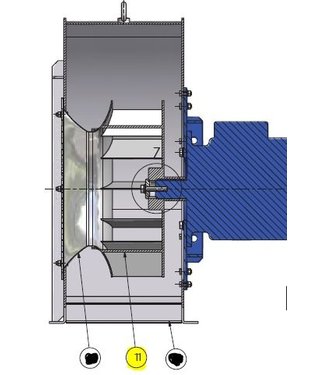 Holz paddle wheel right for 7.5kw dryer