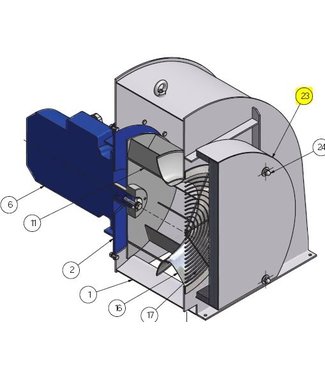 Holz paddle wheel left for 7.5kw dryer