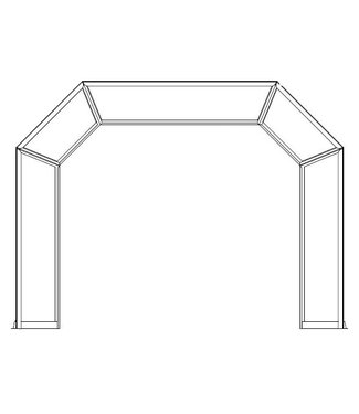 Holz show arch plexiglass corner section milk glass