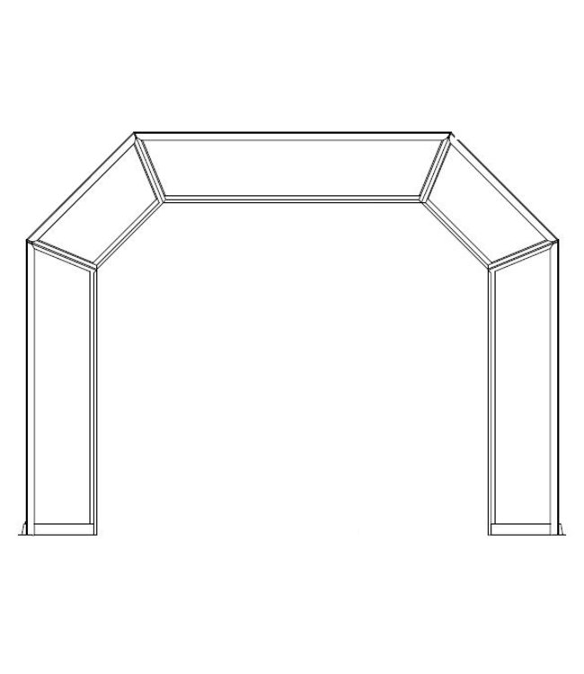 Holz show arch plexiglass corner section milk glass