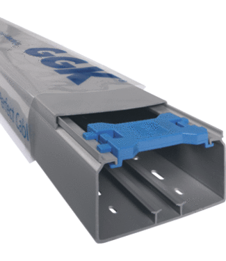 Plastic cable tray gray H65x126mm