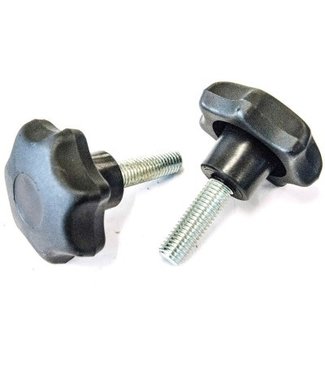 Star knob plastic black 40mm/M8x40 stainless steel stud Holz caps
