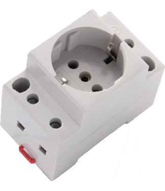 Wall outlet modular mounting on WM rail