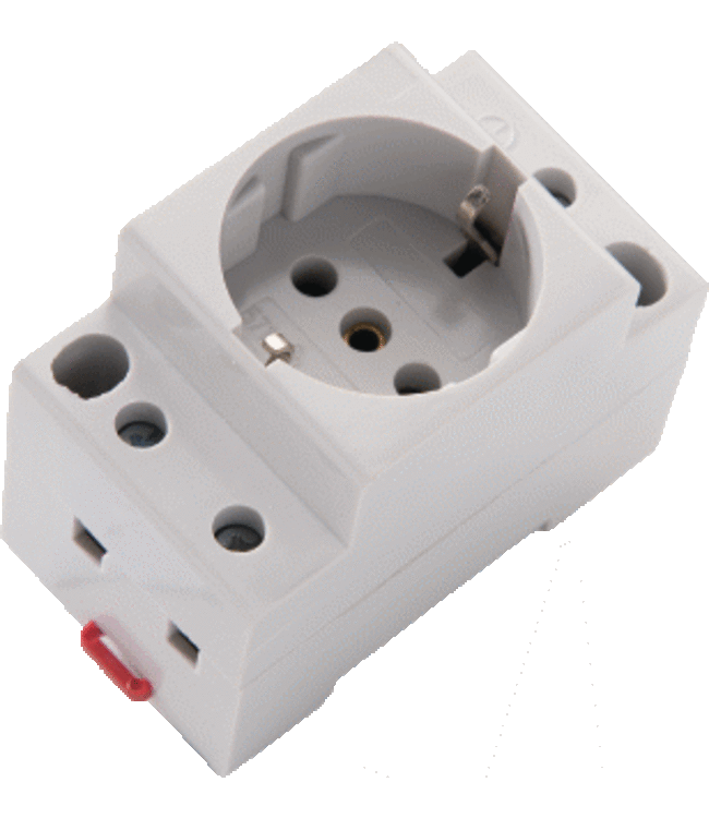 Wall outlet modular mounting on WM rail