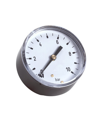 Steel pressure gauge 0-10bar 63mm 1/4" back