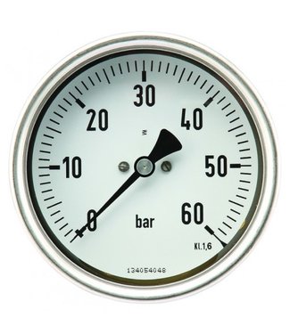 RVS manometer -250mbar 63mm 1/4"achter voor Esta installatie