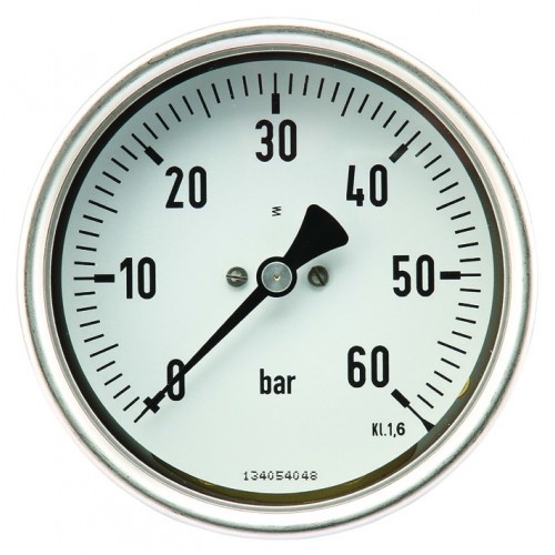 RVS manometer -250mbar 63mm 1/4