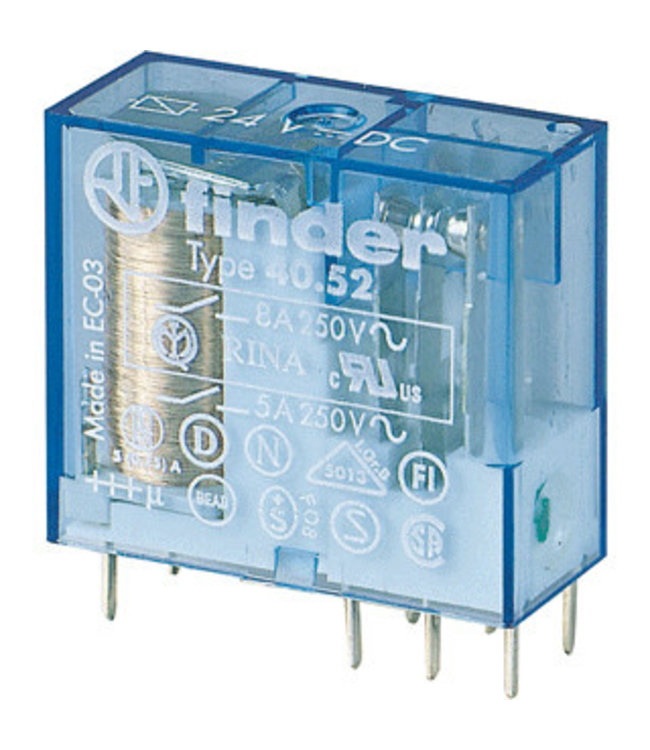 Finder relay plug base 40, double pole 24VDC