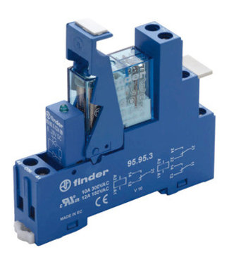 Finder relay with base, double-pole 24VDC