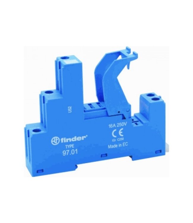 Finder relay base black type 46, clamp spring connection