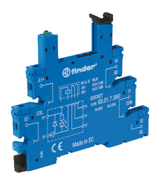 Finder print relay base 6/24VDC, solid-state relay 93017024