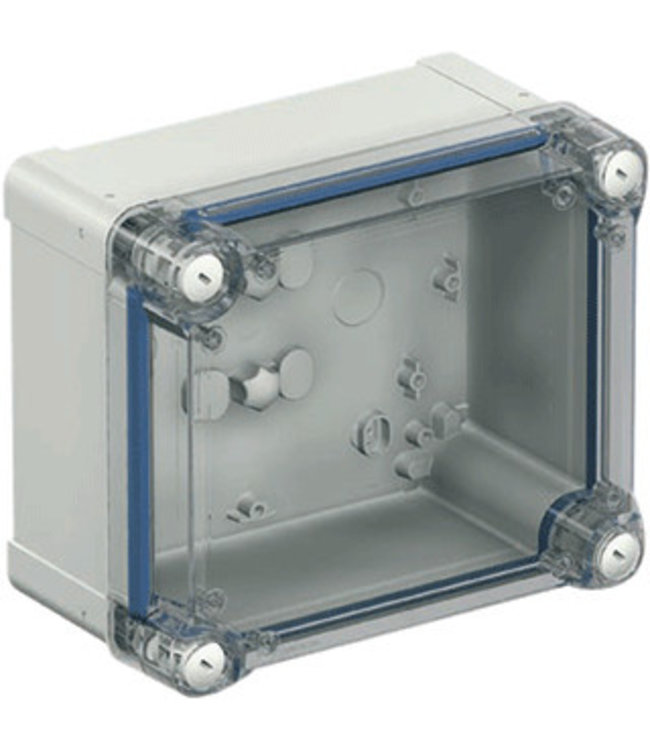 Kunststof installatiekast 175x150x100, deksel transparant