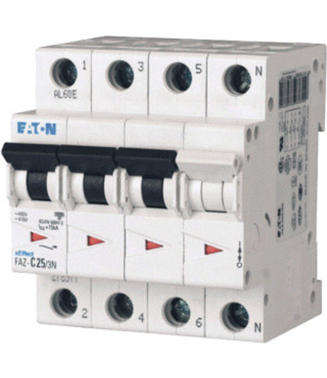 Eaton circuit breaker 6A 3P + neutral, type B