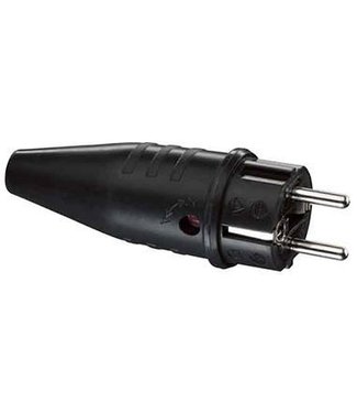 230v schuko plug with grounding black