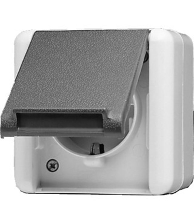 Wall outlet 1x with cover IP44