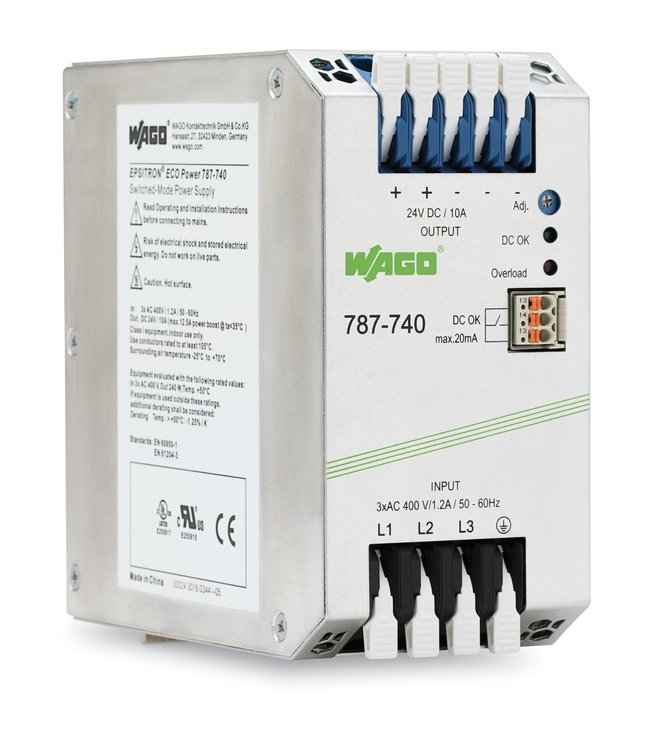 Wago voeding 10A 24vdc, 380v