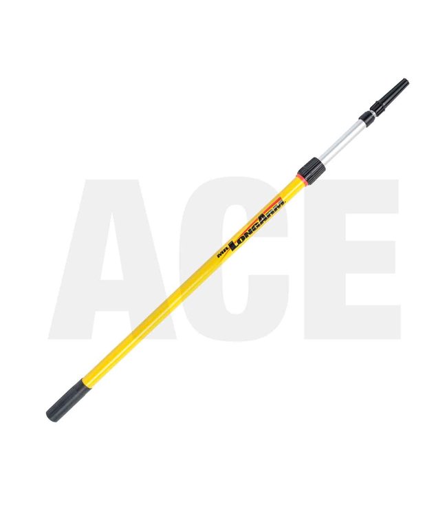 Telescopic handle yellow for wash brushes, corded end outside