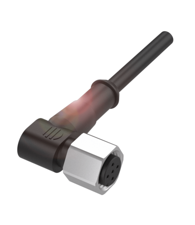 Sensor cable black 4-pole with LED 25 meters