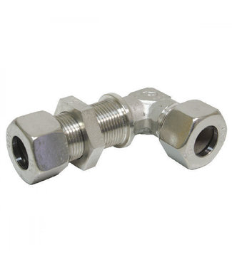 Stainless steel right angle bulkhead coupling  12L