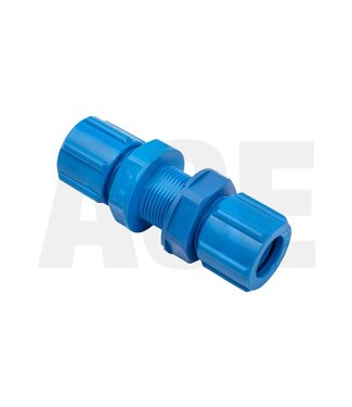 Straight bulkhead coupling 8 mm blue with swivel