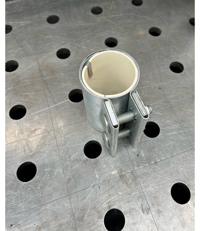 Tube clamp vacuum cleaner tube galvanized 127mm, white gasket