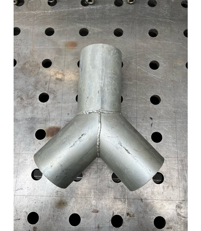 Broekstuk Y 45gr stofzuigbuis verzinkt 127mm