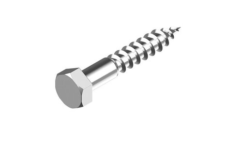 RVS wood threaded bolt