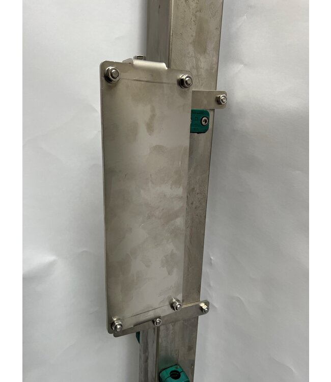 Stainless steel Led panel bracket for placing tube 80x80 complete