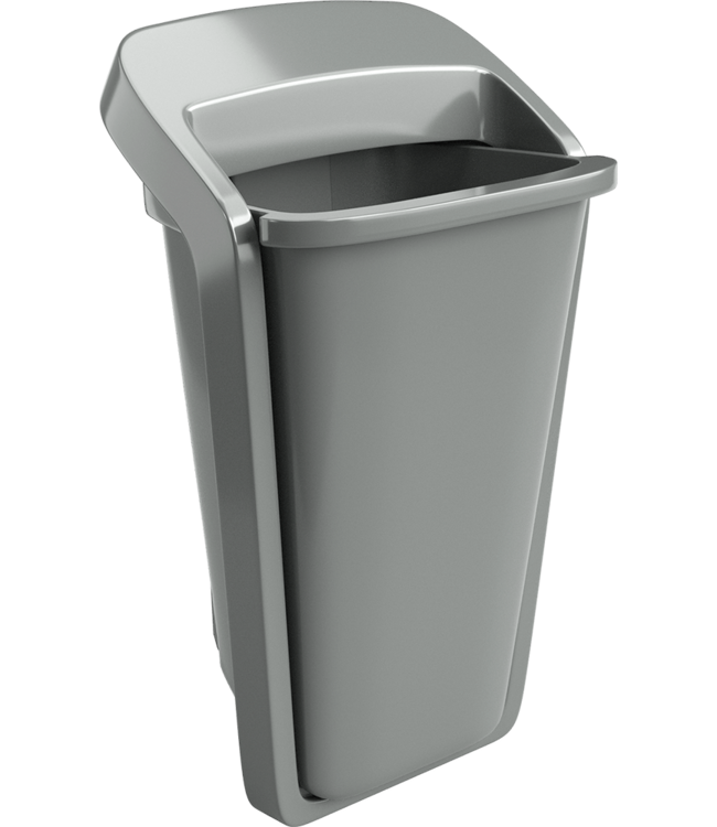 Plastic outdoor waste bin 50L blue/gray, without post