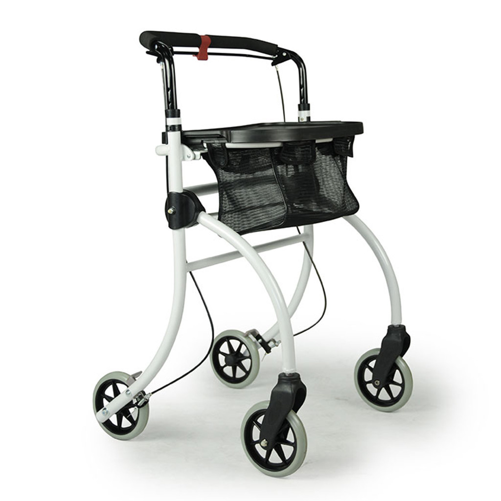 Binnenrollator Roomba (5,6 kg) | Met dienblad en opbergmandje | Duwbeugel | Opvouwbaar | Lichtgewicht rollator | Max. gebruikersgewicht 100 kg | Drive medical afbeelding