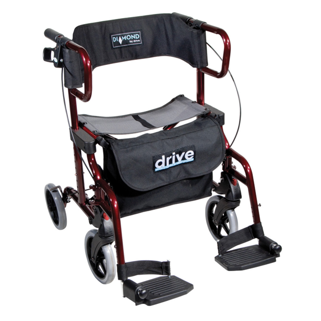 Diamond Deluxe Rollator en Rolstoel in 1 (10,3 kg) | Drive afbeelding