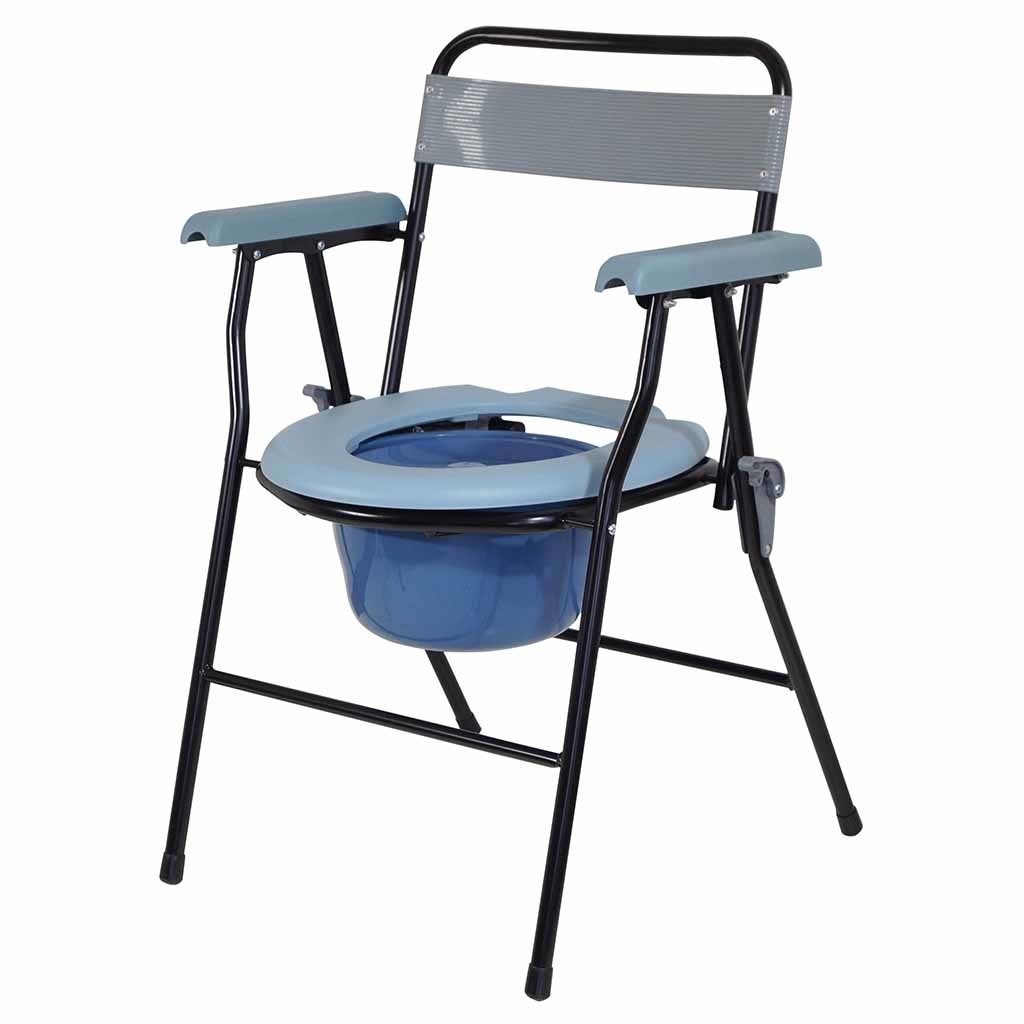 Opvouwbare Toiletstoel / Postoel | Met toiletemmer | Inklapbaar | Grijs | VR252F afbeelding