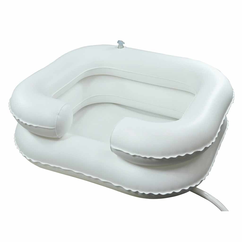 Haarwasbak opblaasbaar met afvoerslang | Bedlegerig | Dubbele wand | Haren wassen in bed of stoel afbeelding