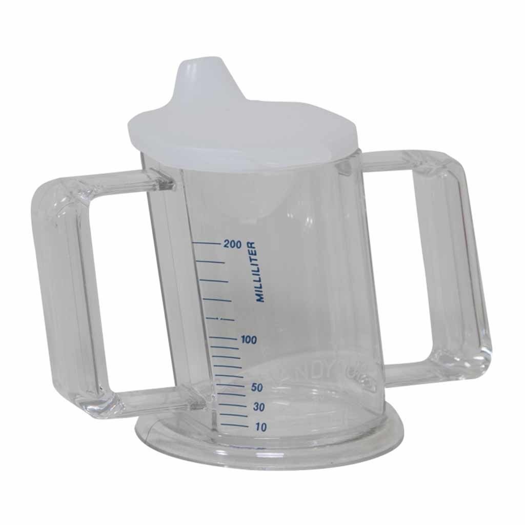 Drinkbeker HandyCup met deksel | Met maatvoering en handgrepen | Inhoud 200 ml | PR65646-M afbeelding