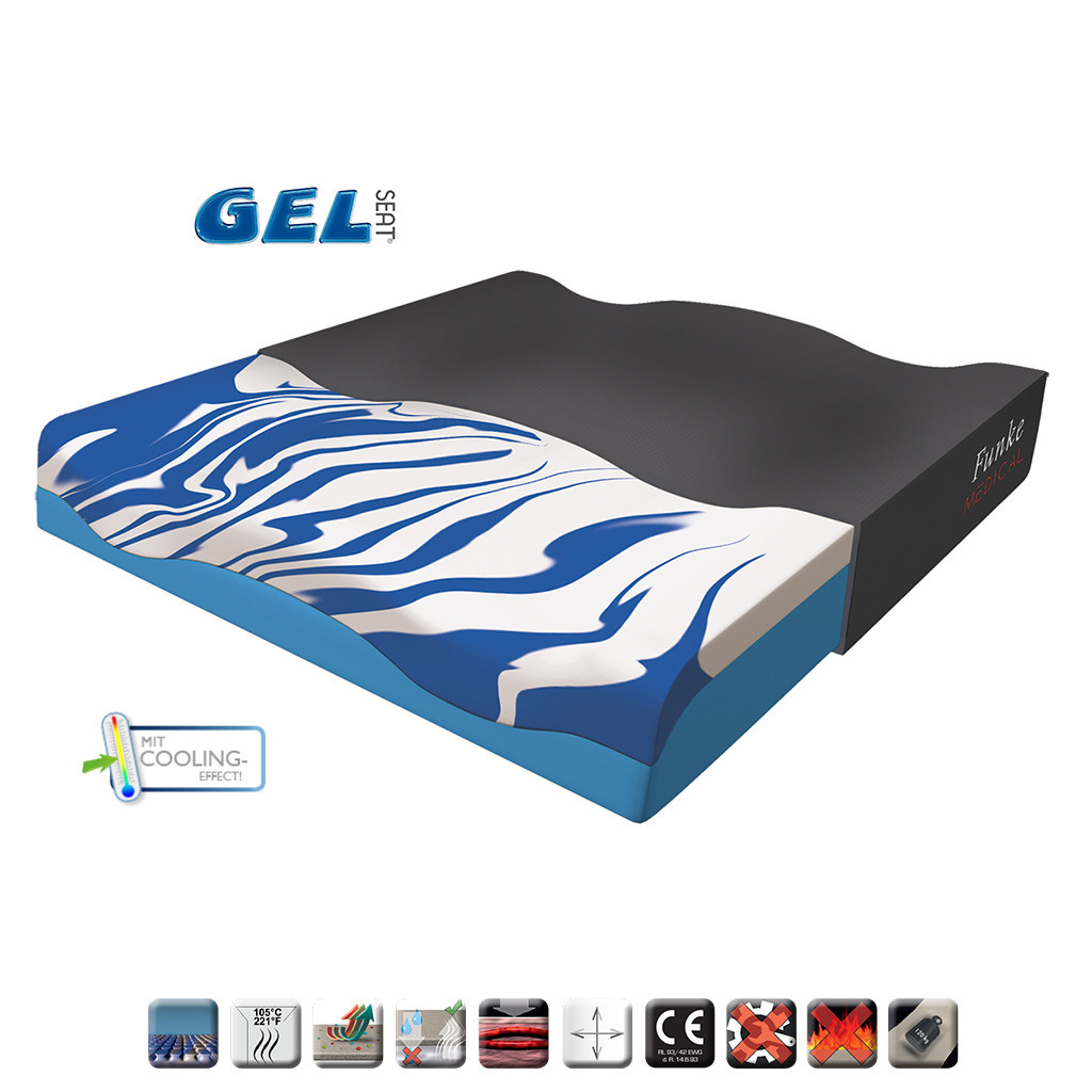 Rolstoelkussen GelSeat | 48 x 42 x 8 cm | Anti-decubitus | Met gel en schuim | Voorgevormd | Maximaal 120 kg | G-SEAT4842 afbeelding